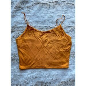 Garage Women's Bright Orange Spaghetti Strap Cropped Top Soft Breathable XS